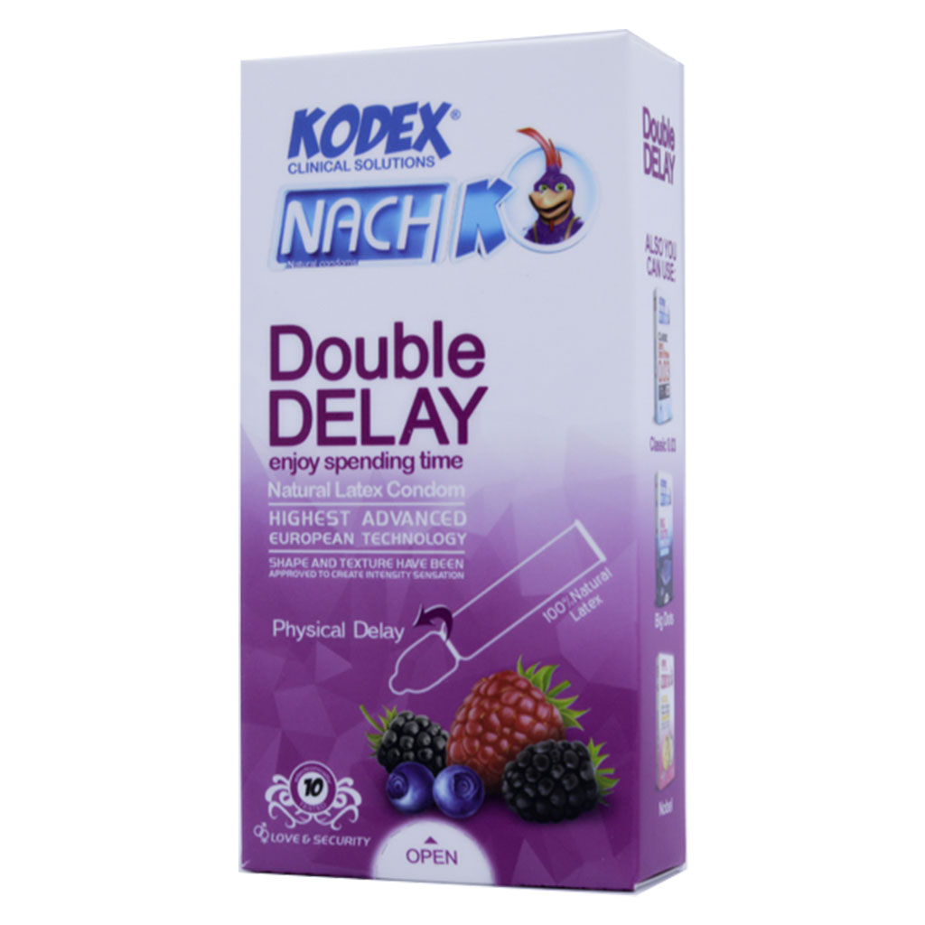 کاندوم تاخیری ناچ کدکس KODEX مدل Double Delay بسته 10 عددی