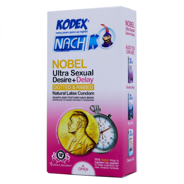 کاندوم تاخیری ضد حساسیت ناچ کدکس KODEX مدل Nobel بسته 12 عددی