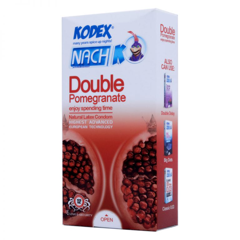 کاندوم تاخیری ناچ کدکس KODEX انار Double Pomegranate بسته 12 عددی