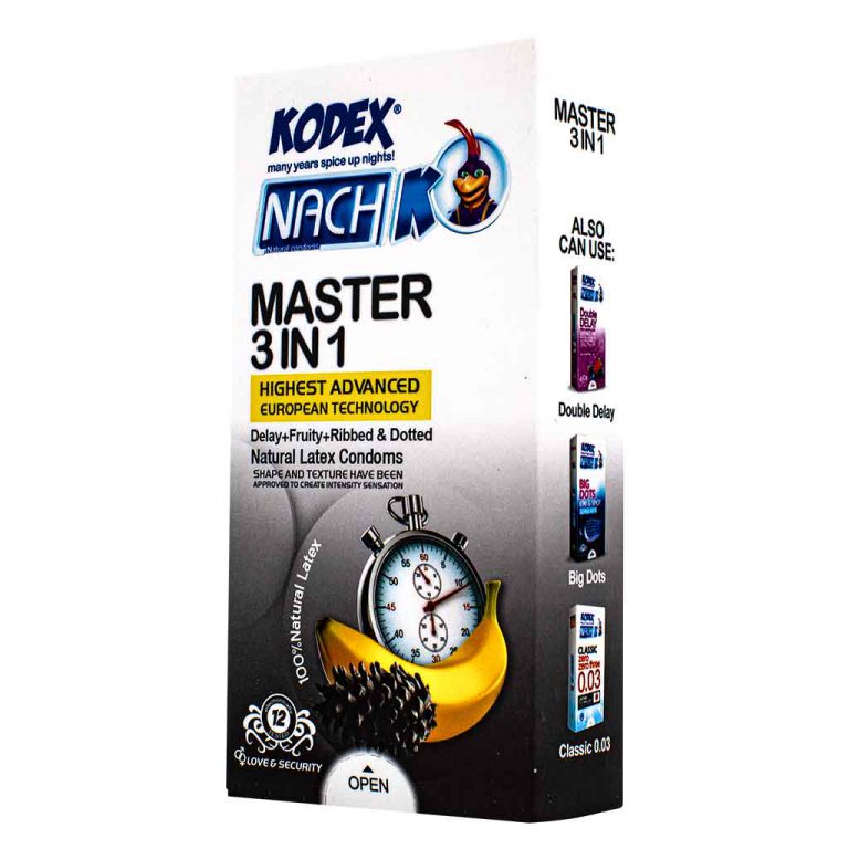 کاندوم تاخیری کدکس KODEX مدل Master 3 In 1 بسته 12 عددی