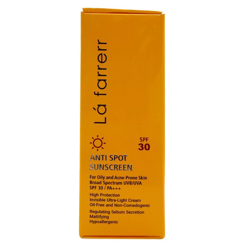 کرم ضد آفتاب بی رنگ SPF30 لافارر پوست چرب حجم 40 میل - Image 2