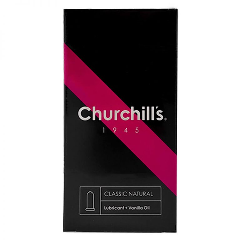 کاندوم کلاسیک روان کننده وانیل چرچیلز Churchills بسته 12 عددی