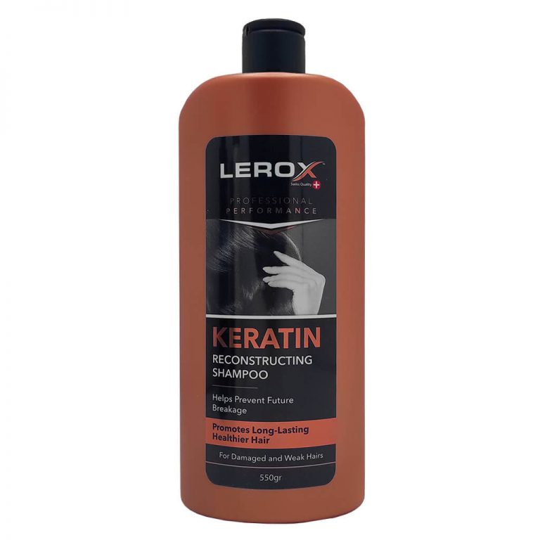 شامپو کراتینه مو لروکس مناسب موهای شکننده و آسیب دیده حجم 550 گرم KERATIN