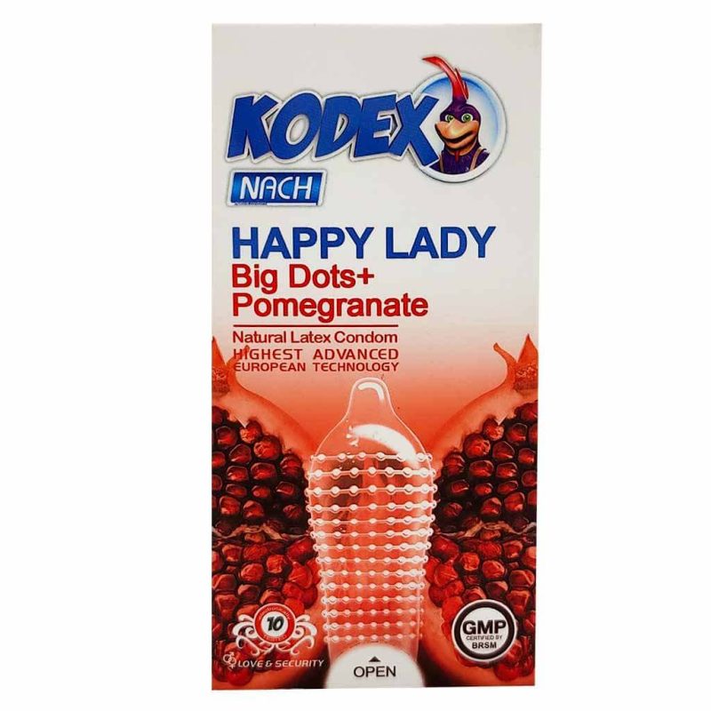 کاندوم خاردار ناچ کدکس Kodex مدل Happy Lady بسته 10 عددی