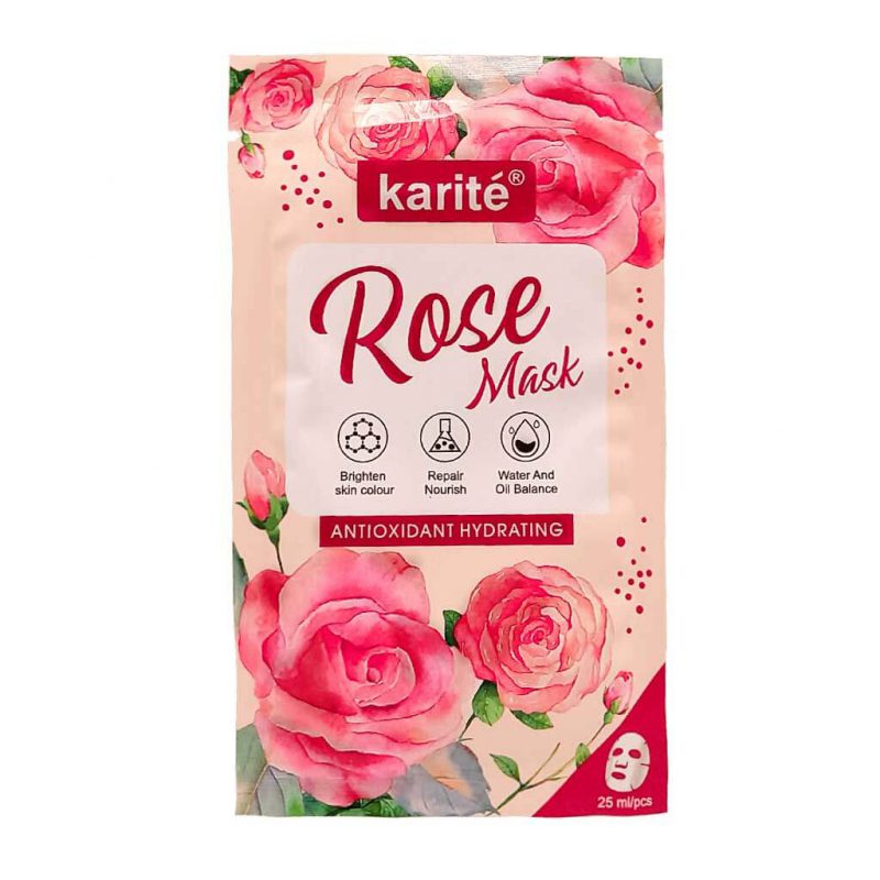 ماسک ورقه ای صورت کاریته karite حاوی گل رز  25 میل