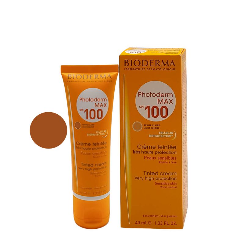 کرم ضدآفتاب رنگی بژ روشن SPF 100 بایودرما مناسب پوست خشک