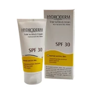 کرم ضدآفتاب بی رنگ SPF30 هیدرودرم مناسب پوست خشک و معمولی 50 میل